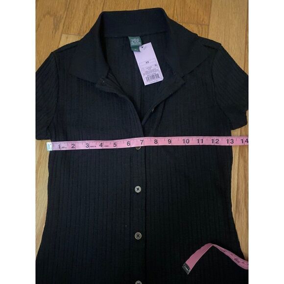 NWT Wild Fable womes black fitted button down collar short sleeve mini dress XS - Picture 4 of 8